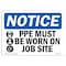Signmission OSHA Sign, PPE Must Worn On Job Site With Symbol, 10in X 7in Rigid Plastic, 10" W, 7" H, Landscape OS-NS-P-710-L-17757 - alternate 1